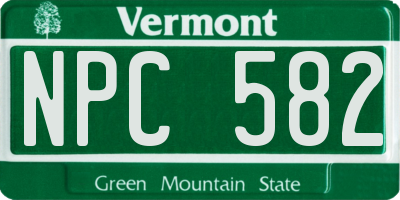 VT license plate NPC582