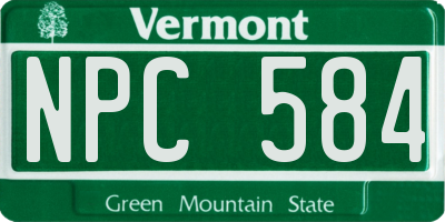 VT license plate NPC584