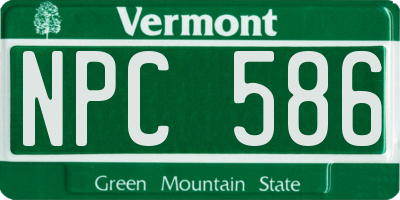 VT license plate NPC586