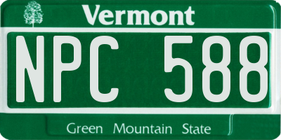 VT license plate NPC588