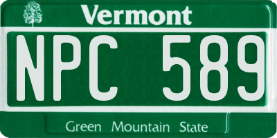 VT license plate NPC589