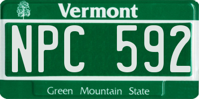 VT license plate NPC592