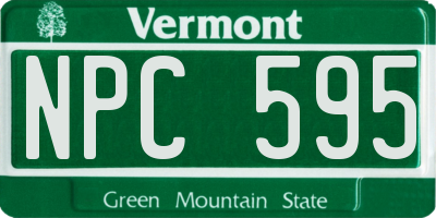 VT license plate NPC595