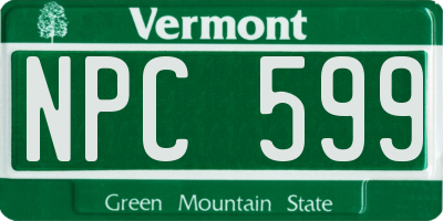 VT license plate NPC599