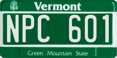 VT license plate NPC601
