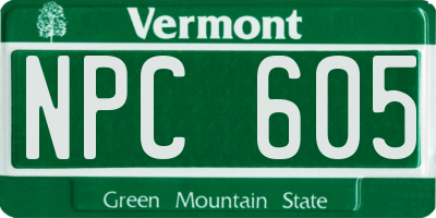 VT license plate NPC605