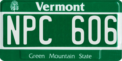 VT license plate NPC606