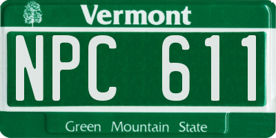 VT license plate NPC611