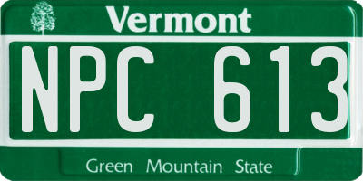 VT license plate NPC613