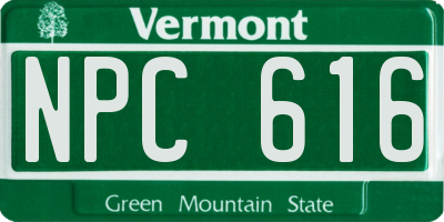 VT license plate NPC616