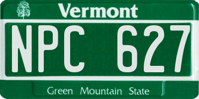 VT license plate NPC627