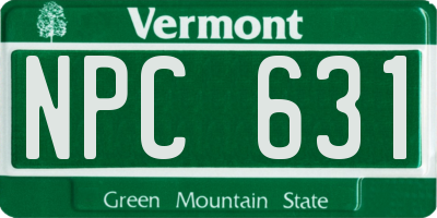 VT license plate NPC631