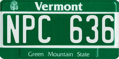 VT license plate NPC636