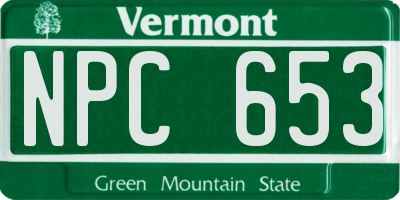 VT license plate NPC653