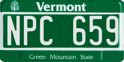 VT license plate NPC659
