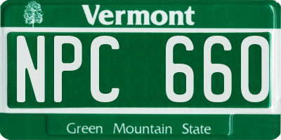 VT license plate NPC660