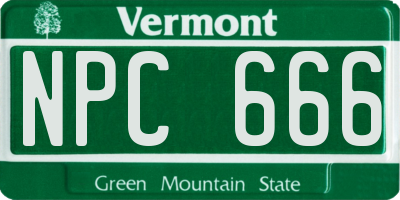 VT license plate NPC666
