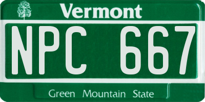 VT license plate NPC667