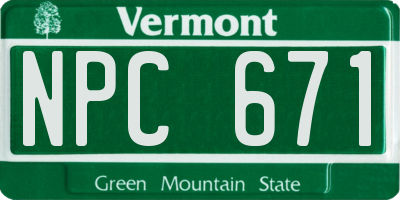 VT license plate NPC671