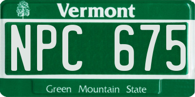 VT license plate NPC675