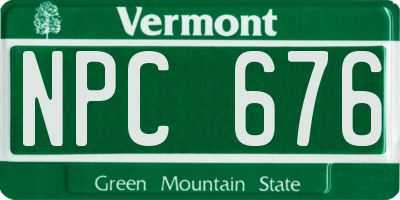 VT license plate NPC676