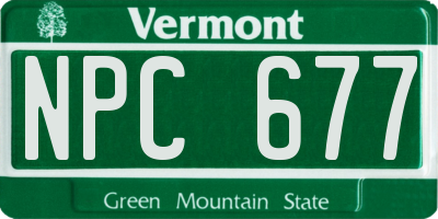 VT license plate NPC677