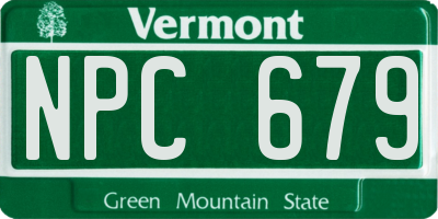 VT license plate NPC679