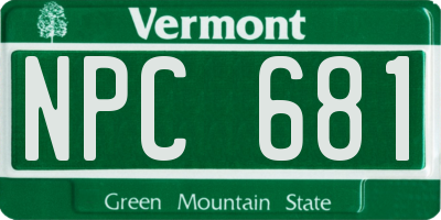 VT license plate NPC681