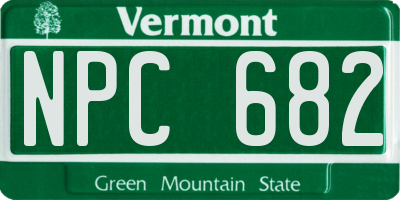 VT license plate NPC682