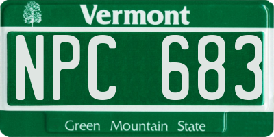 VT license plate NPC683