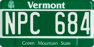 VT license plate NPC684