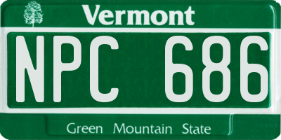 VT license plate NPC686