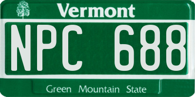 VT license plate NPC688