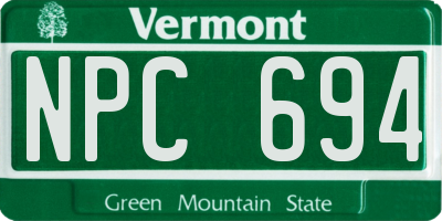 VT license plate NPC694