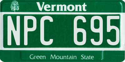 VT license plate NPC695