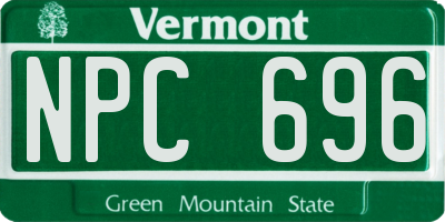 VT license plate NPC696