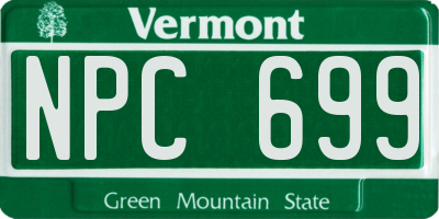 VT license plate NPC699