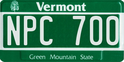 VT license plate NPC700