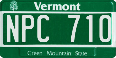 VT license plate NPC710