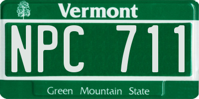 VT license plate NPC711