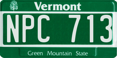VT license plate NPC713