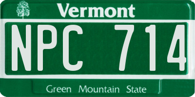VT license plate NPC714