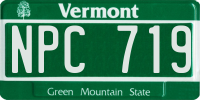 VT license plate NPC719