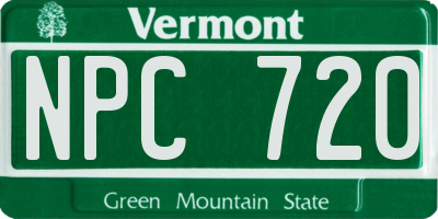 VT license plate NPC720