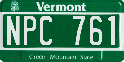 VT license plate NPC761