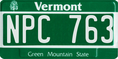 VT license plate NPC763