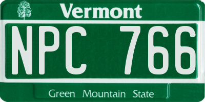 VT license plate NPC766