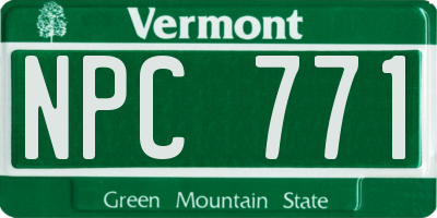 VT license plate NPC771