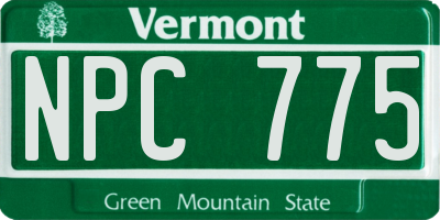 VT license plate NPC775