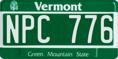 VT license plate NPC776